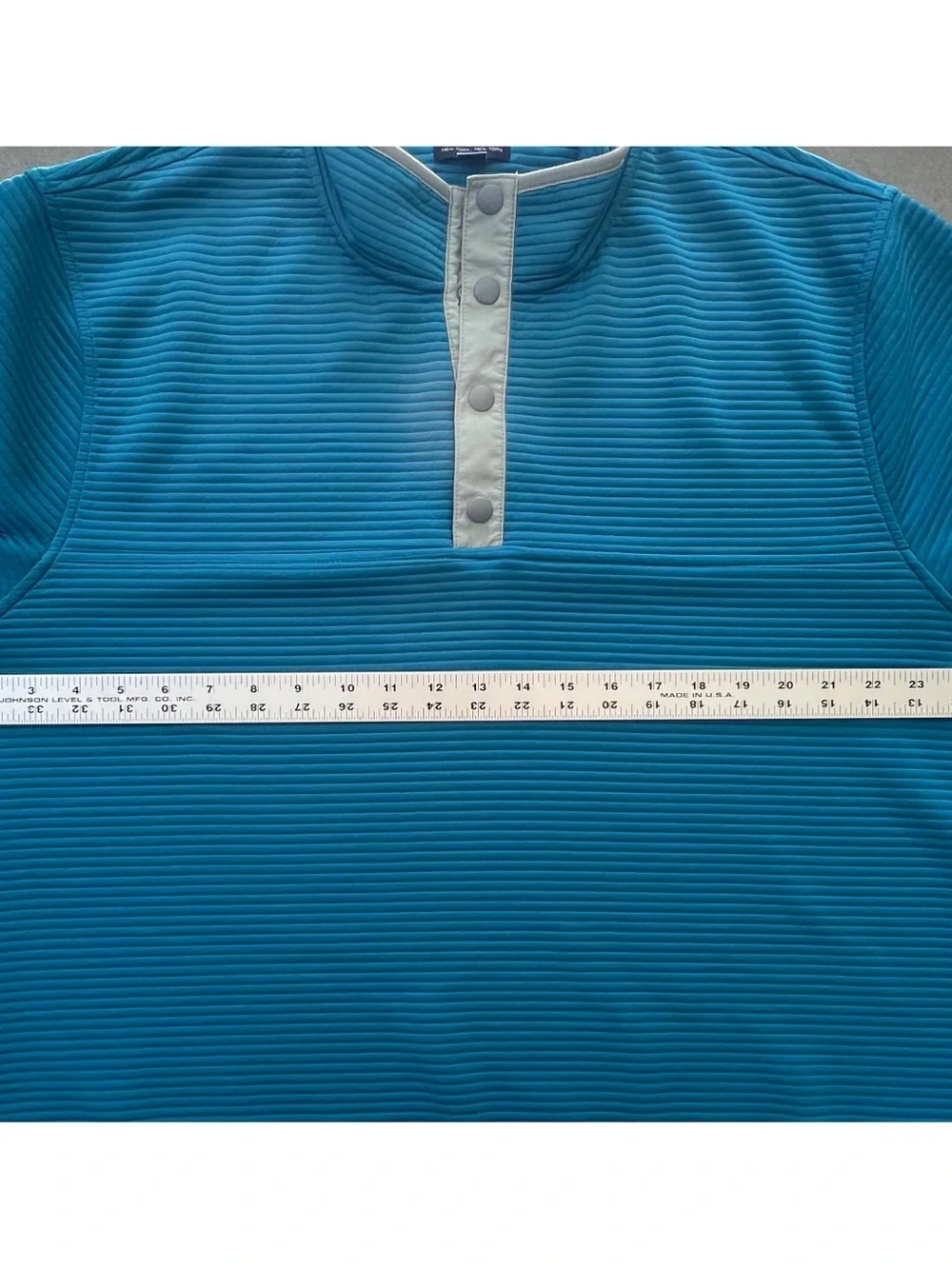 J. Crew Authentic‎ Fleece Quilted Quarter Zip Blue Pullover Sweatshirt Men's XXL